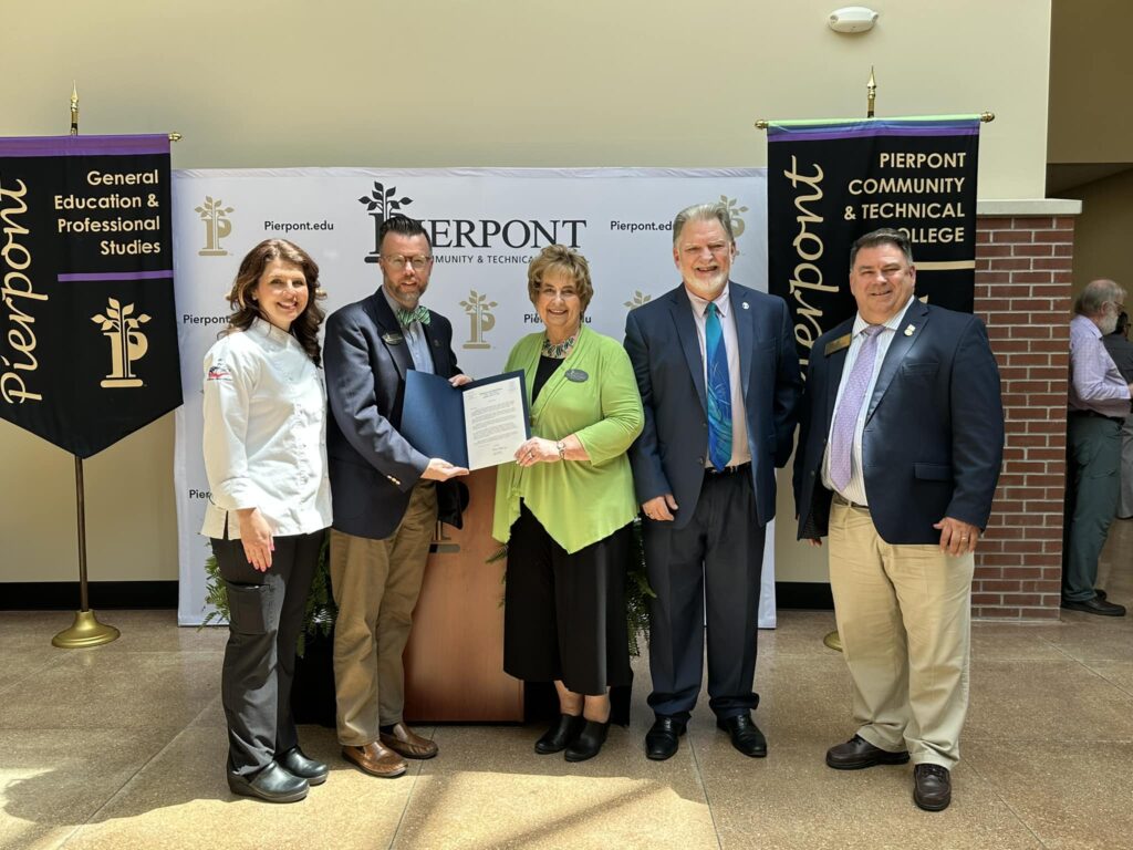 As Interim President, Dr. Kathleen Nelson celebrated the opening of Pierpont’s new Culinary Academy at Middletown Commons in White Hall, WV, in April 2023.