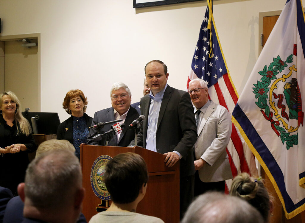 Sen. Ben Queen addressed the community at the press conference and paid respect to military members in memory of 9/11.