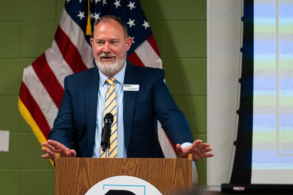 Pierpont Photo. David Beighley, Provost and Vice President of Academic Affairs, welcomes faculty and staff to Professional Development Week All Call Day ahead of the start of the Fall 2026 semester.