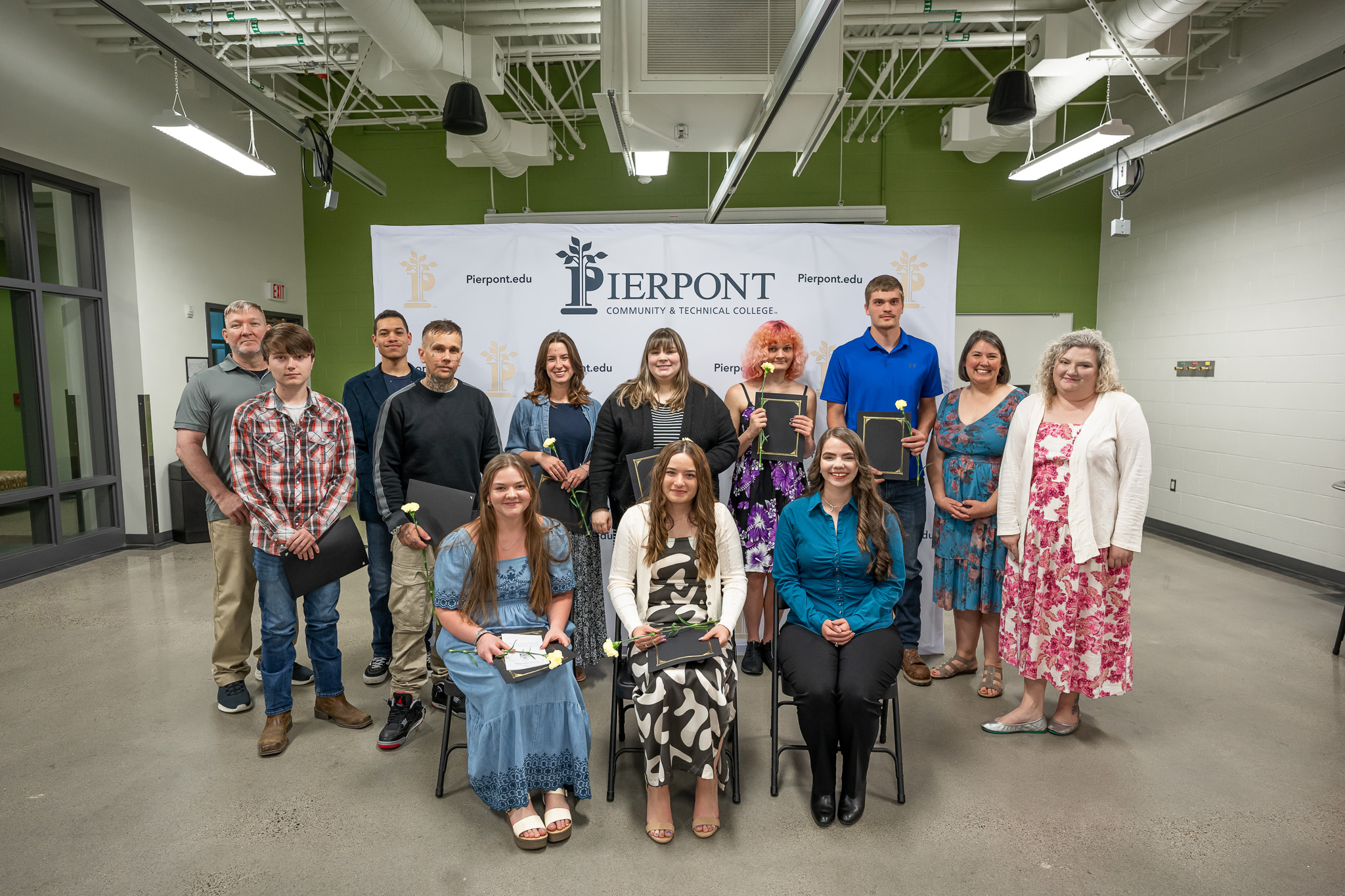 Pierpont's new inductees into the Phi Theta Kappa National Honor Society are pictured in a group.