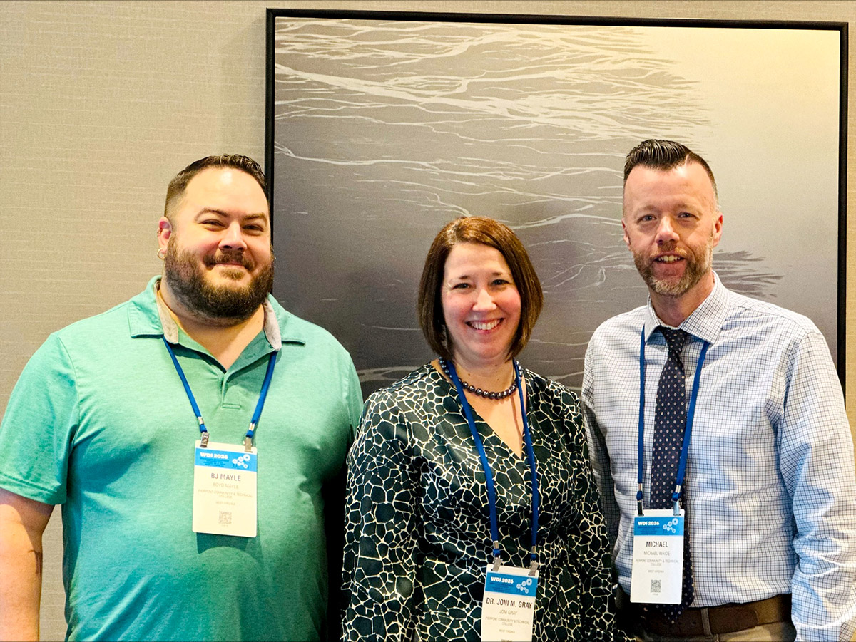 Representatives from Pierpont Community & Technical College, including Boyd “BJ” Mayle, Dr. Joni Gray and Dr. Michael Waide, attended the 2026 AACC Workforce Development Institute in New Orleans to engage with national workforce partners and support regional talent development.