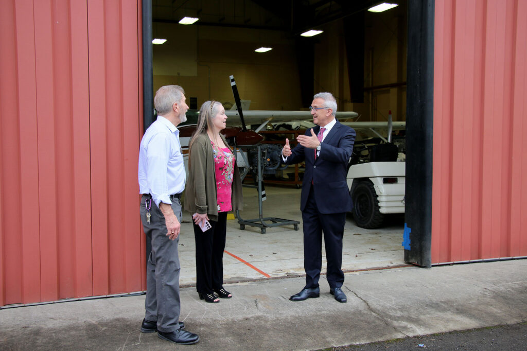 Pierpont Photo. Dr. Gaby Hawat tours the campuses during his presidential candidate campus visit.
