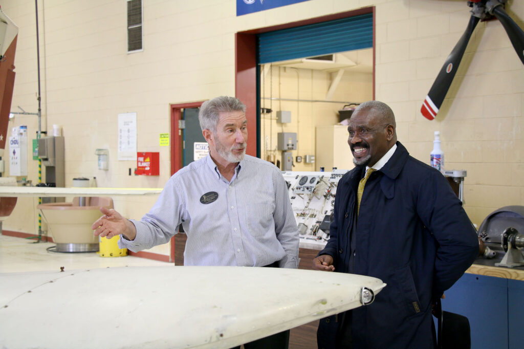 Dr. Carl Smalls tours the campuses during his presidential campus visit.